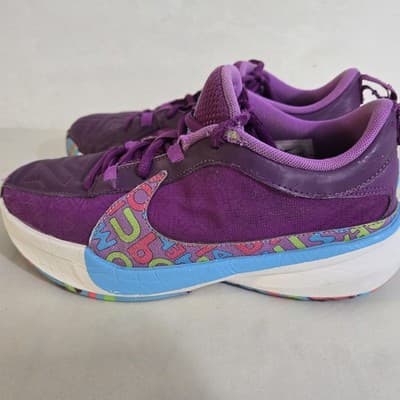 Nike Zoom Freak 5 GS Alphabet Bros Purple Basketball 4Y - Thumbnail 4