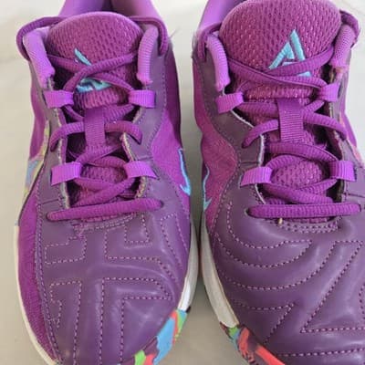 Nike Zoom Freak 5 GS Alphabet Bros Purple Basketball 4Y - Thumbnail 5