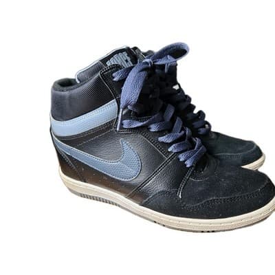 Nike Dunk Sky High Essentials Womens Shoes 8 Us Black Hidden Wedge Heel Suede - Thumbnail 2