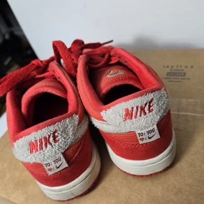 Nike Dunk Low Valentines Day PS Size 1Y Red White Sneakers Shoes FZ3549-612 - Thumbnail 6