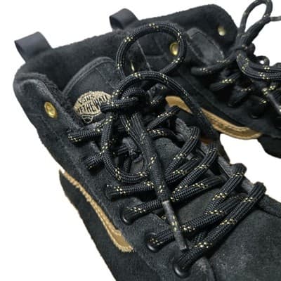Vans Sk8-Hi Kids Sneakers High Top 2.5 Black Gold Stripe Shoes MTE Primaloft - Thumbnail 5