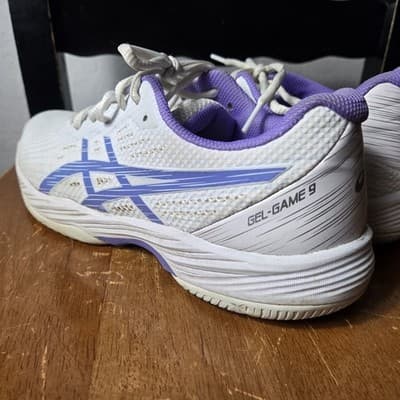 Asics GEL GAME 9 NEW Women's RUNNING Shoe Purple/White 8.5 - Thumbnail 7