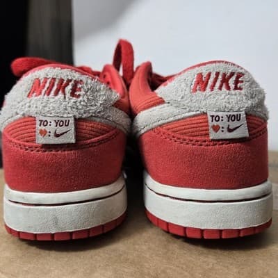 Nike Dunk Low Valentines Day PS Size 1Y Red White Sneakers Shoes FZ3549-612 - Thumbnail 5
