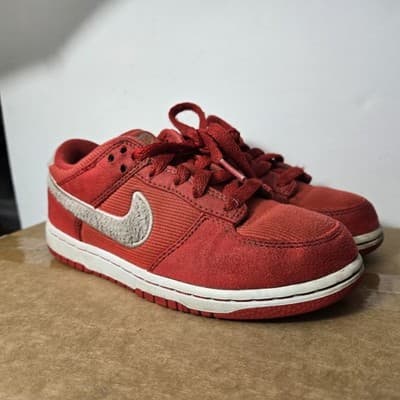 Nike Dunk Low Valentines Day PS Size 1Y Red White Sneakers Shoes FZ3549-612 - Thumbnail 3