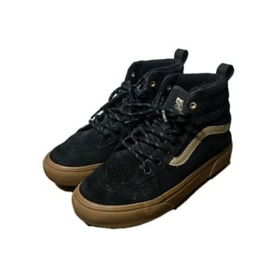 Vans Sk8-Hi Kids Sneakers High Top 2.5 Black Gold Stripe Shoes MTE Primaloft - Thumbnail 8