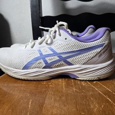 Asics GEL GAME 9 NEW Women's RUNNING Shoe Purple/White 8.5 - Thumbnail 2