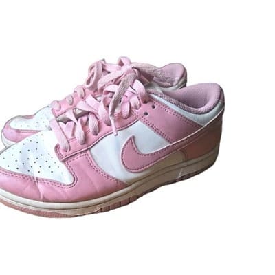 Nike Dunk Low Shoes Size 6 Pink White Leather Basketball Dunks - Thumbnail 2