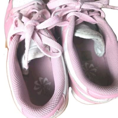 Nike Dunk Low Shoes Size 6 Pink White Leather Basketball Dunks - Thumbnail 3
