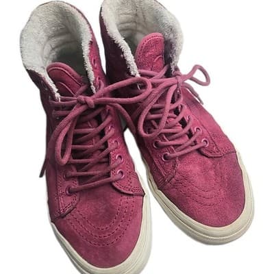 Vans Off The Wall Scotchgard Sk8 Hi Women’s 7 Purple Leather 721454 - Thumbnail 5