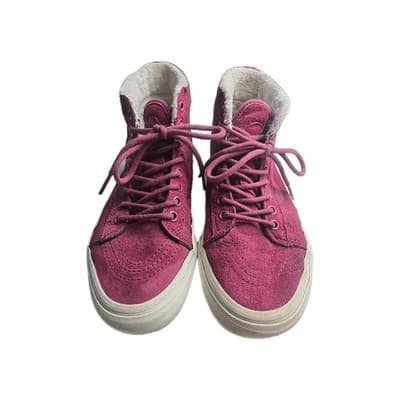 Vans Off The Wall Scotchgard Sk8 Hi Women’s 7 Purple Leather 721454 - Thumbnail 3