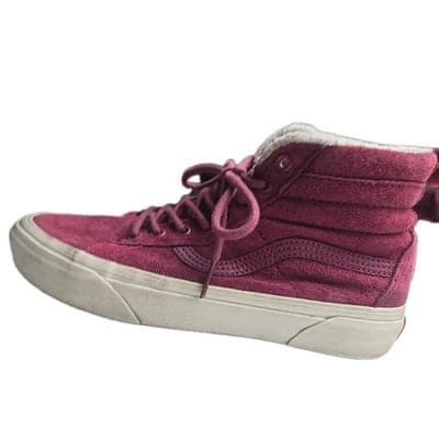 Vans Off The Wall Scotchgard Sk8 Hi Women’s 7 Purple Leather 721454 - Thumbnail 4