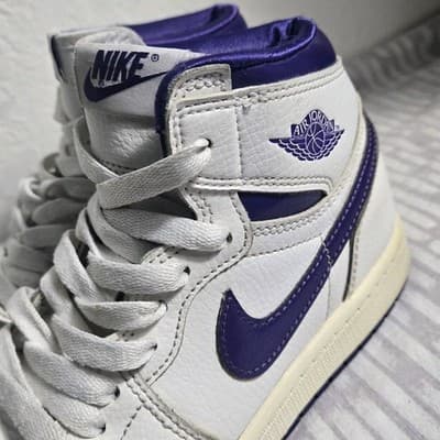 Air Jordan 1 OG High Court Purple White Size 3Y - Thumbnail 6
