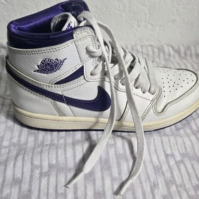 Air Jordan 1 OG High Court Purple White Size 3Y - Thumbnail 8