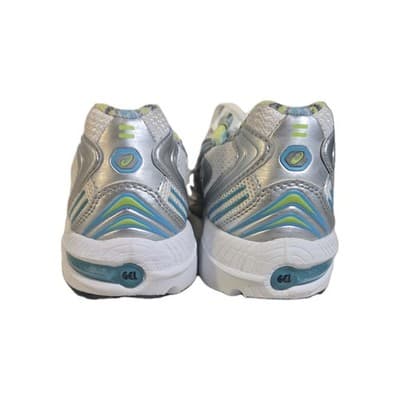 ASICS GEL-KAYANO 17 WOMEN'S RUNNING SNEAKER-WHITE/SILVER/TURQUOISE-US SIZE 9 - Thumbnail 2