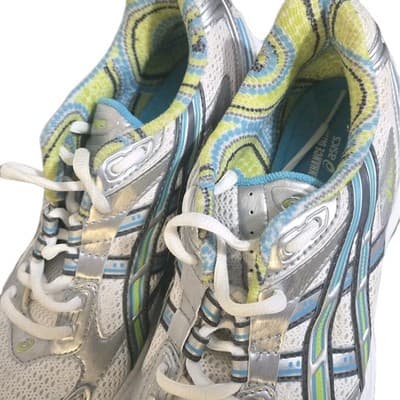 ASICS GEL-KAYANO 17 WOMEN'S RUNNING SNEAKER-WHITE/SILVER/TURQUOISE-US SIZE 9 - Thumbnail 3