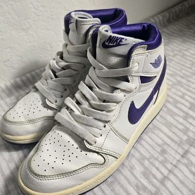 Air Jordan 1 OG High Court Purple White Size 3Y - Thumbnail 4