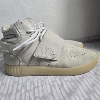 Size 6 Adidas Tubular Invader Strap Linen Khaki