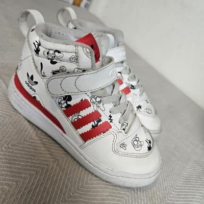 Adidas X Disney Forum Mid 360 Shoes Kids Size 10K Toddler Shoes Mickey Mouse - Thumbnail 6