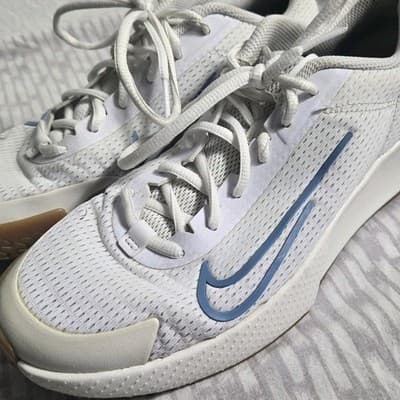 Nike Womens Court Vapor Lite 2 DV2019-105 White Blue Sneaker Shoes Size 8 - Thumbnail 7