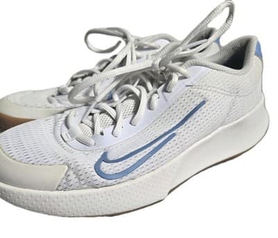 Nike Womens Court Vapor Lite 2 DV2019-105 White Blue Sneaker Shoes Size 8