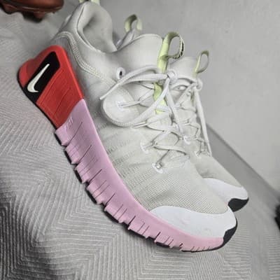 Size 9 - Nike Free Metcon 6 White Bright Crimson Pink Foam W - Thumbnail 8