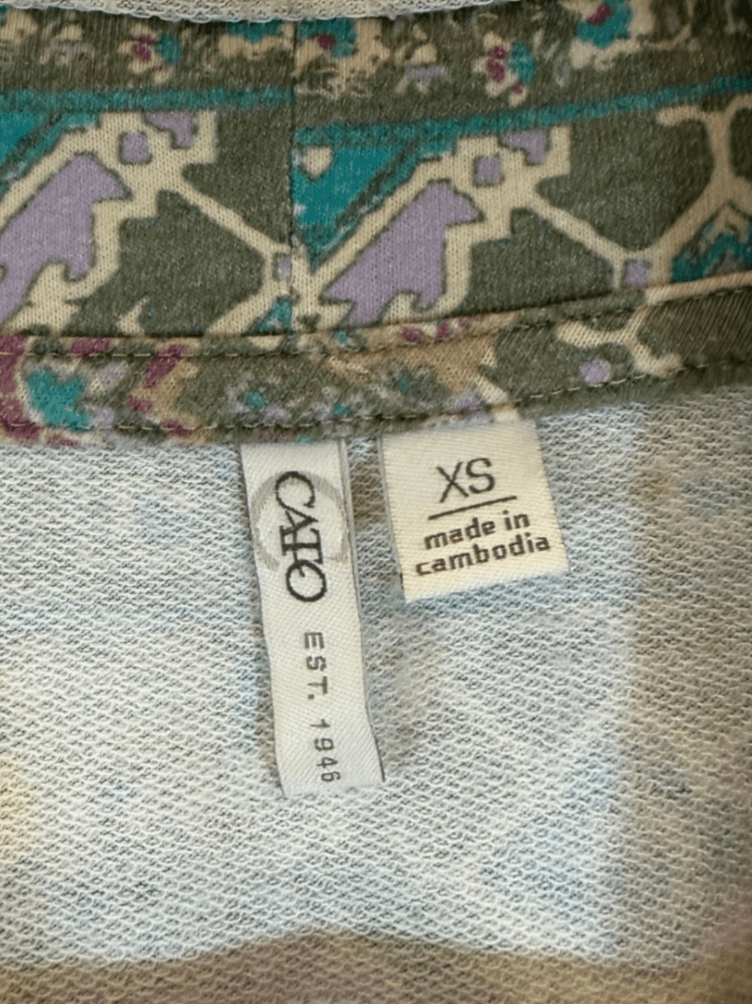 Cato Women's Boho Print Cardigan XS