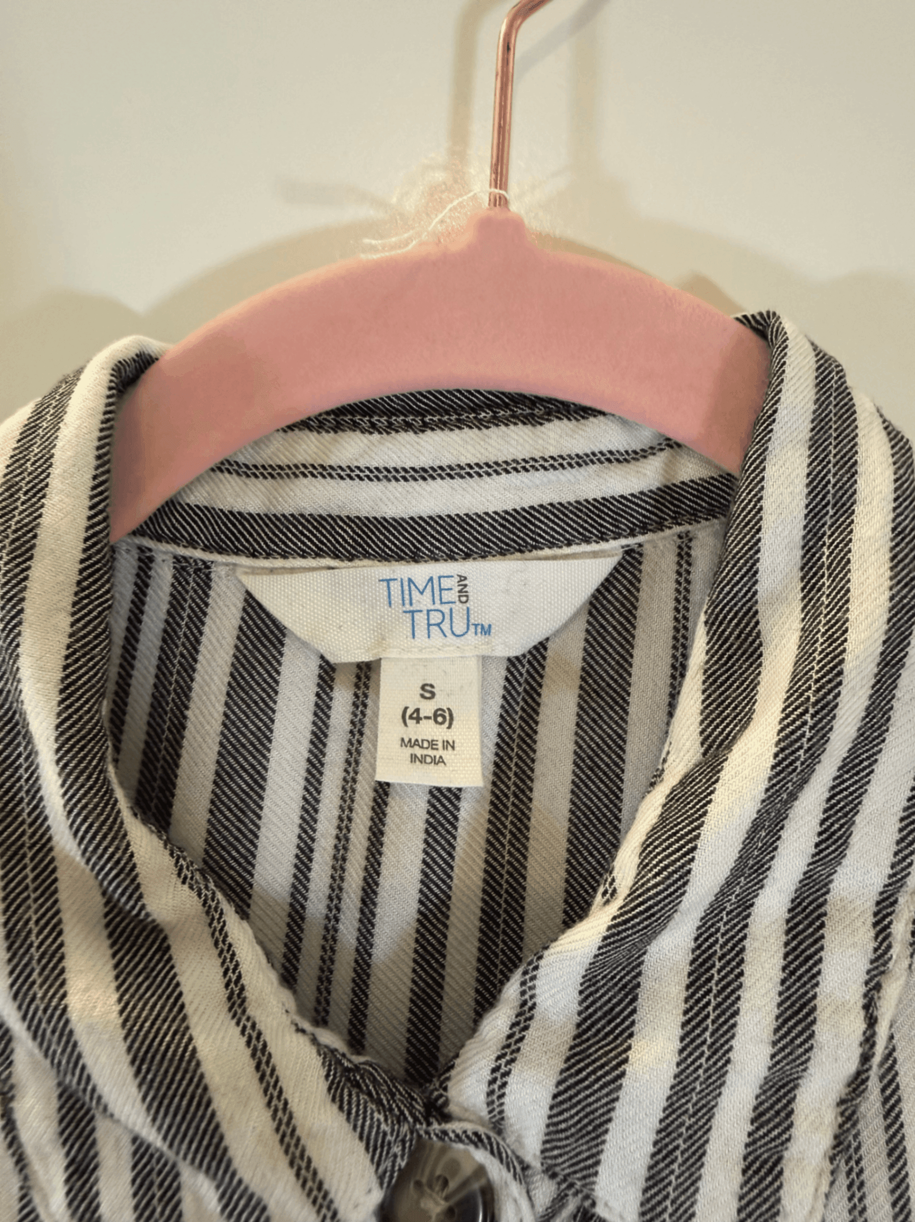 Time & Tru Striped Button-Down Shirt Dress Size S - Thumbnail 3
