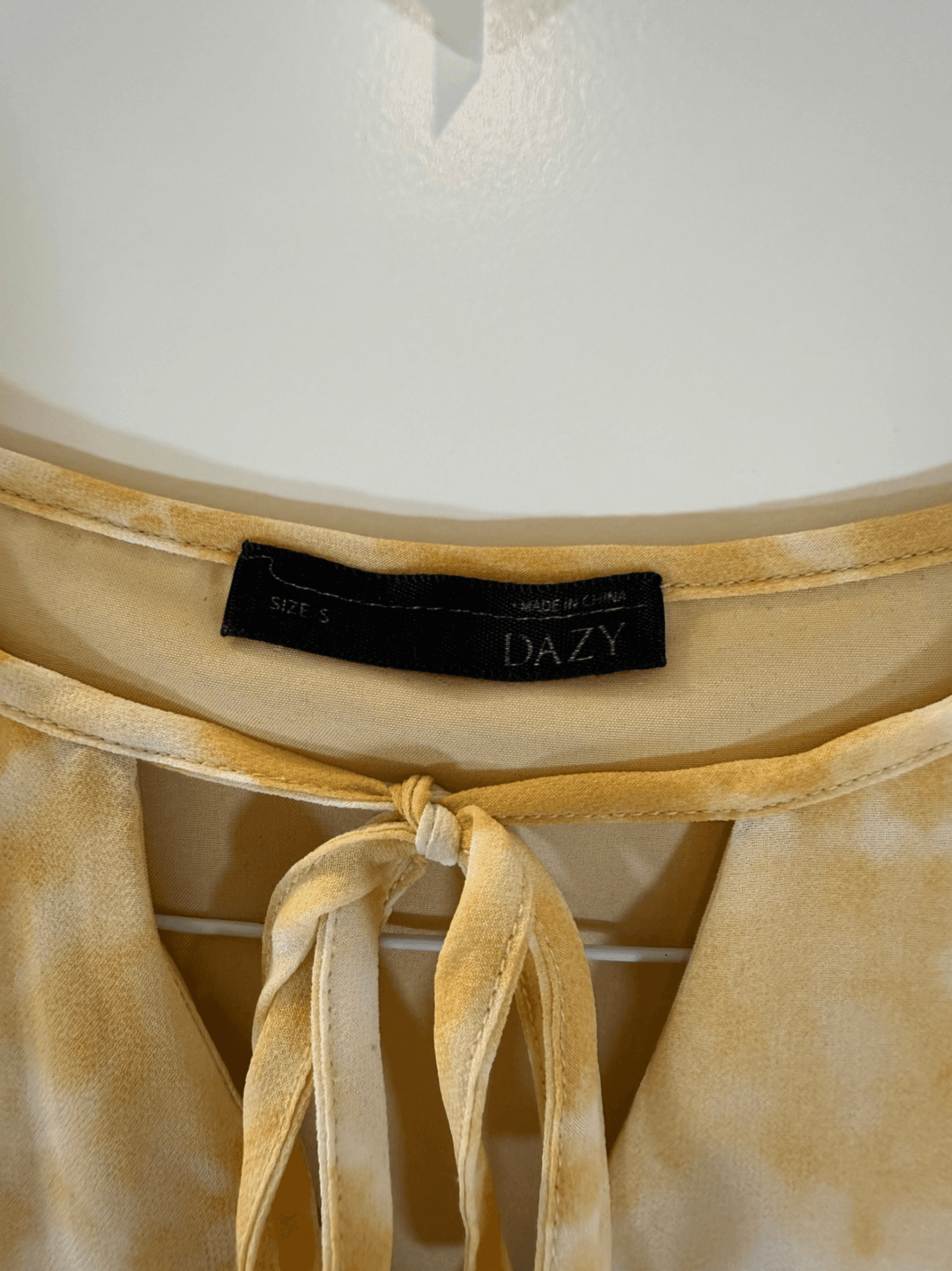 Dazy Yellow Tie-Dye Long Sleeve Dress Size S - Thumbnail 2