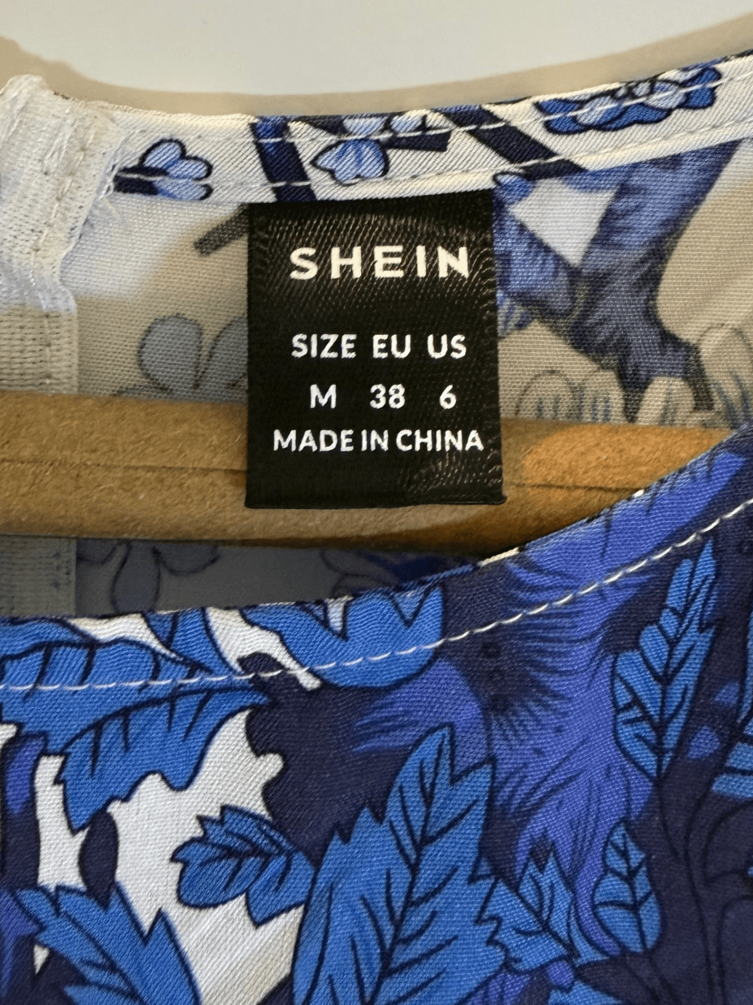 SHEIN Blue Floral Print Midi Dress Size M - Thumbnail 2