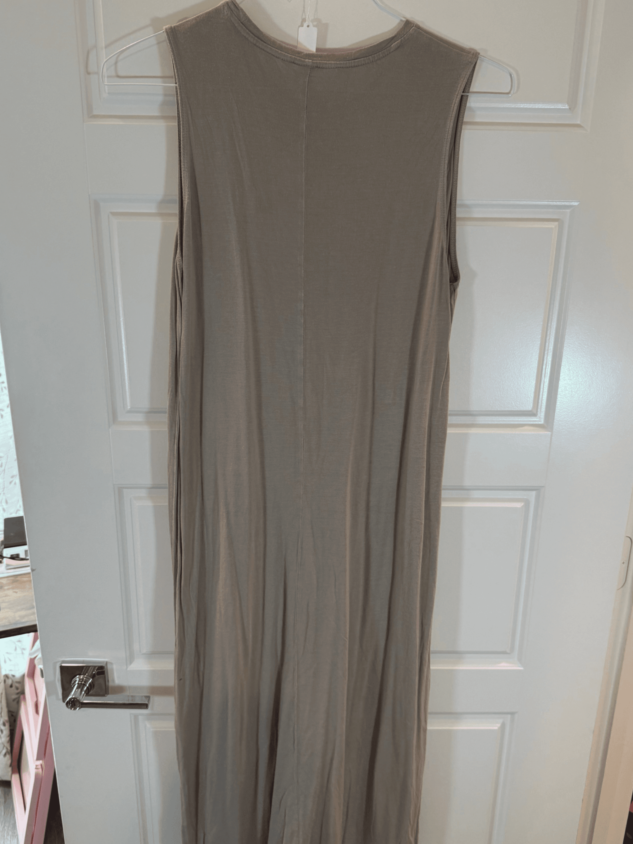 H&M Sleeveless Maxi Dress Beige Size M - Thumbnail 3