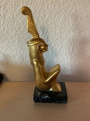 Egyptian Goddess Ma’at In Gold Leaf Represents Morality, Justice, Balance, Etc. - Thumbnail 2