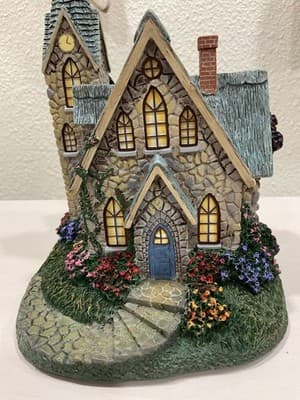 Thomas Kinkade Lamplight Village Church With Light Cord And Box Limited Edition - Thumbnail 3