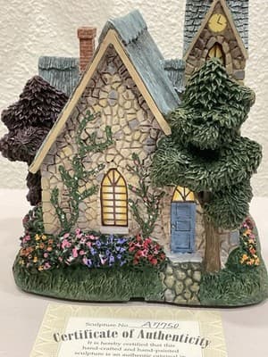 Thomas Kinkade Lamplight Village Church With Light Cord And Box Limited Edition - Thumbnail 5