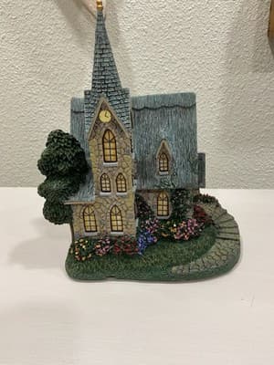 Thomas Kinkade Lamplight Village Church With Light Cord And Box Limited Edition - Thumbnail 7