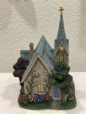 Thomas Kinkade Lamplight Village Church With Light Cord And Box Limited Edition - Thumbnail 8