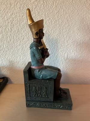 Hand Painted God Osiris Of The Afterlife, Fertility And Agriculture From Egypt - Thumbnail 3