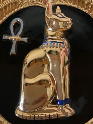 Franklin Mint Egyptian Porcelain Plate "Feline Goddess Bast" 8.5” Ltd Ed A1696 - Thumbnail 2