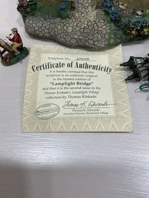 Hawthorne Village Limited Edition Lamplight Bridge W/ Lights & Painter Complete - Thumbnail 3