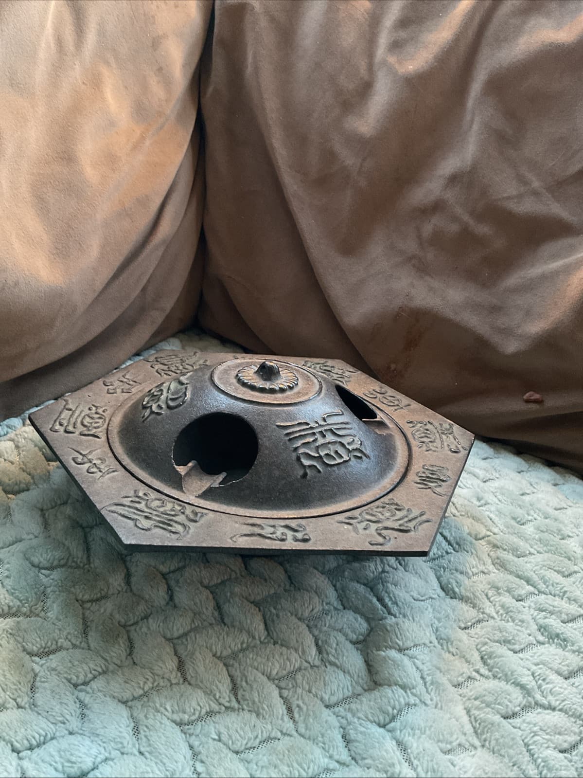 Vintage Nambo Tiki Japanese Incense Burner Cast Iron Mid Century - Thumbnail 2