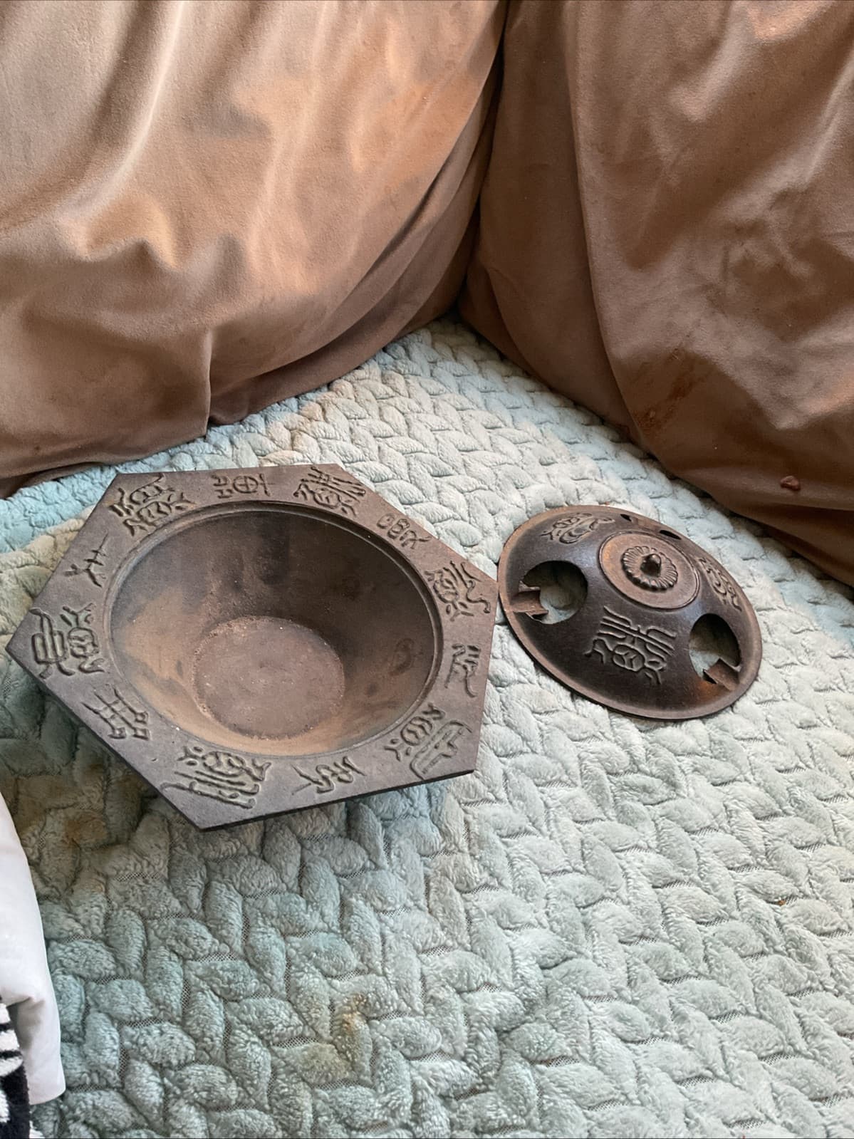 Vintage Nambo Tiki Japanese Incense Burner Cast Iron Mid Century - Thumbnail 3