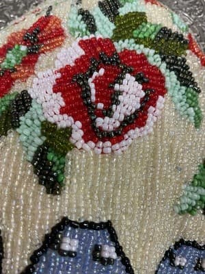 1920’s Antique Art Deco Christiana Floral Beaded Bag - Thumbnail 6