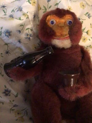 Vintage Japanese Animated Toy Tin Bear - Thumbnail 2