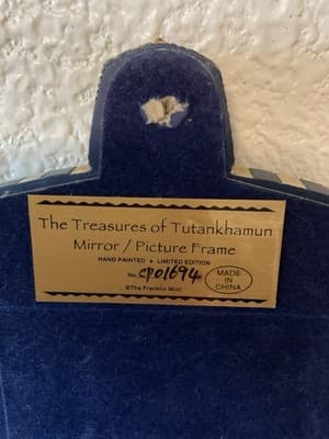 Ancient Egyptian Gold Embossed Mask Of King Tut In Gold Frame - Thumbnail 4
