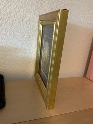 Ancient Egyptian Gold Embossed Mask Of King Tut In Gold Frame - Thumbnail 3
