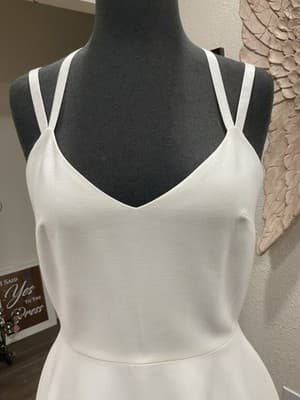$148 French Connection Women's White Sleeveless Halter Whisper Mini Dress US 8 - Thumbnail 6