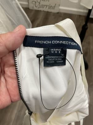 $148 French Connection Women's White Sleeveless Halter Whisper Mini Dress US 8 - Thumbnail 7