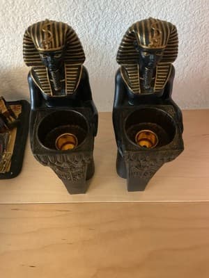 Vintage Pair Of Votive Candle Holders That Resemble Egypt’s King Tut - Thumbnail 3