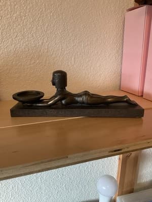 Vintage Antique Brass Cleopatra Queen of the Egypt Art Deco Incense Burner - Thumbnail 2