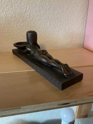 Vintage Antique Brass Cleopatra Queen of the Egypt Art Deco Incense Burner - Thumbnail 7
