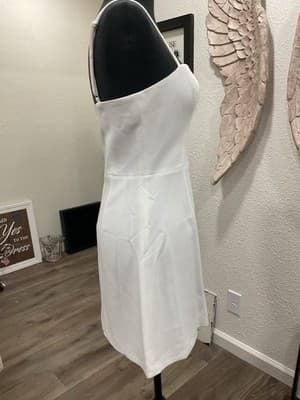 $148 French Connection Women's White Spaghetti Strap Whisper Mini Dress US 6 - Thumbnail 2